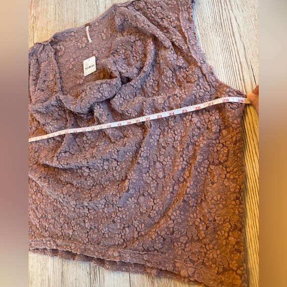 NWT FREE PEOPLE~Samantha Lace Muscle Tee Cowl Neck Sleeveless Oversized Fit Sz S - Picture 8 of 11